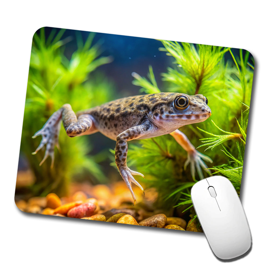 African Dwarf Frog Swimming Low Profile Mouse Pad Mat