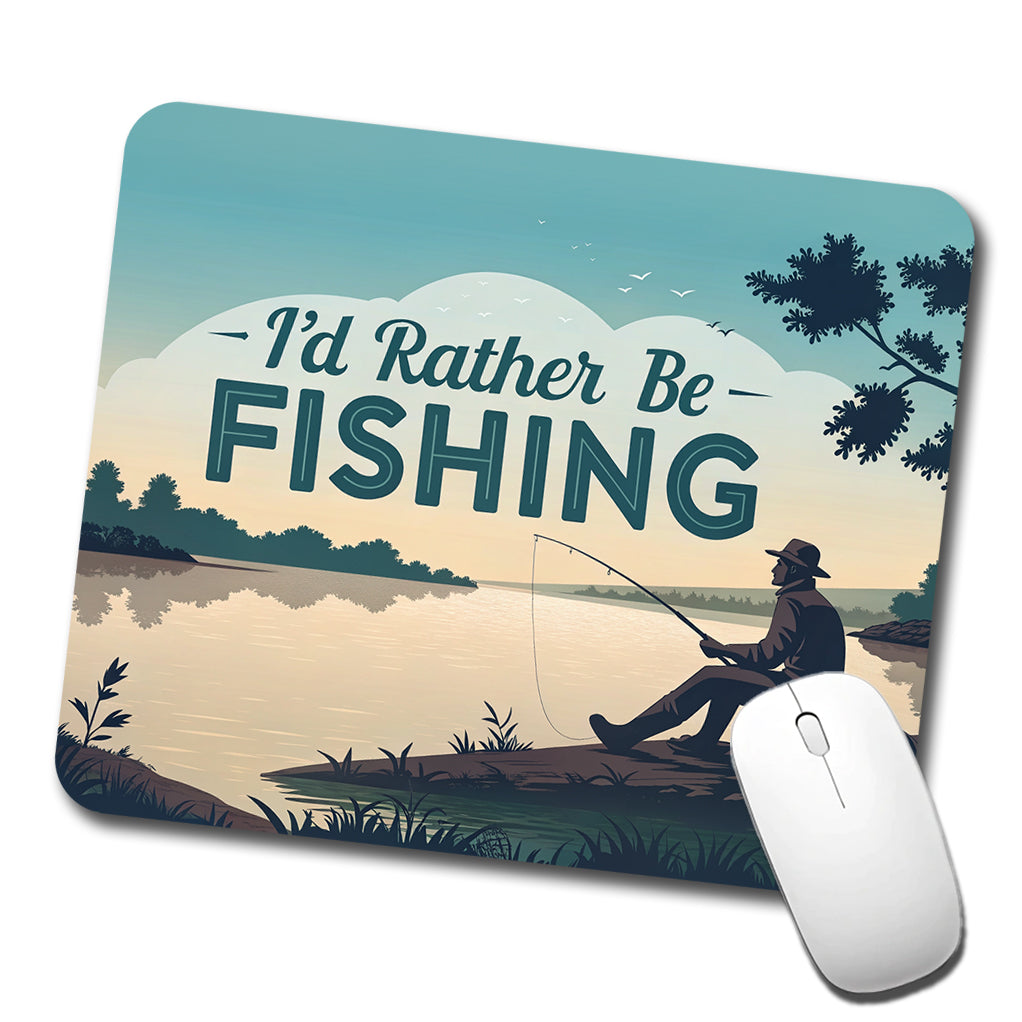 I'd Rather Be Fishing Fish Low Profile Mouse Pad Mat