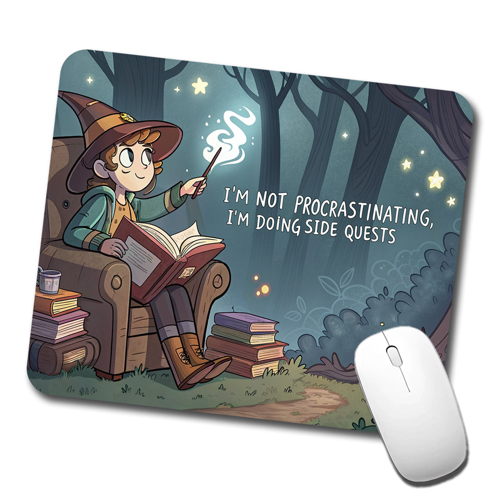I'm Not Procrastinating Doing Side Quests Funny Witch Low Profile Mouse Pad Mat