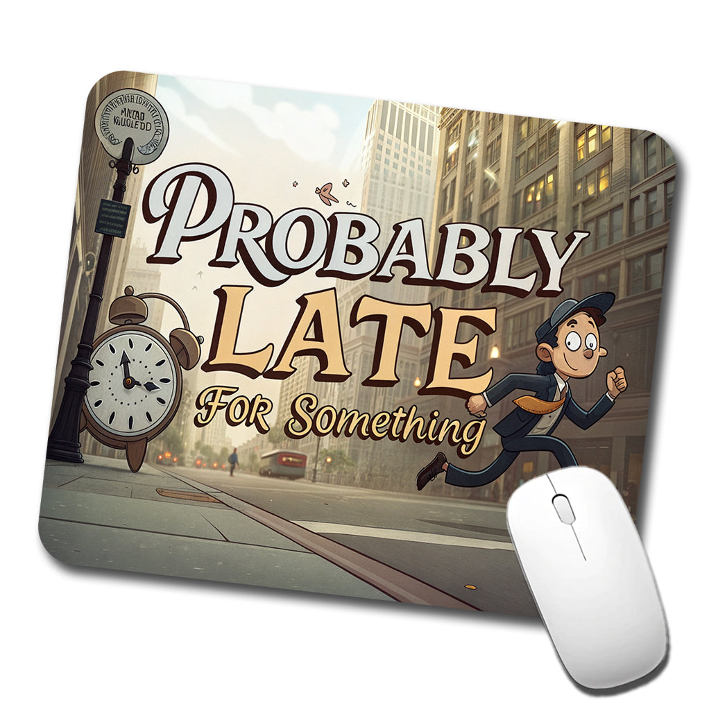 Probably Late For Something Funny Low Profile Mouse Pad Mat