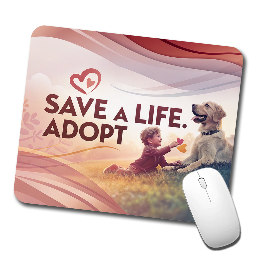 Save A Life Adopt Pet Rescue Adoption Low Profile Mouse Pad Mat