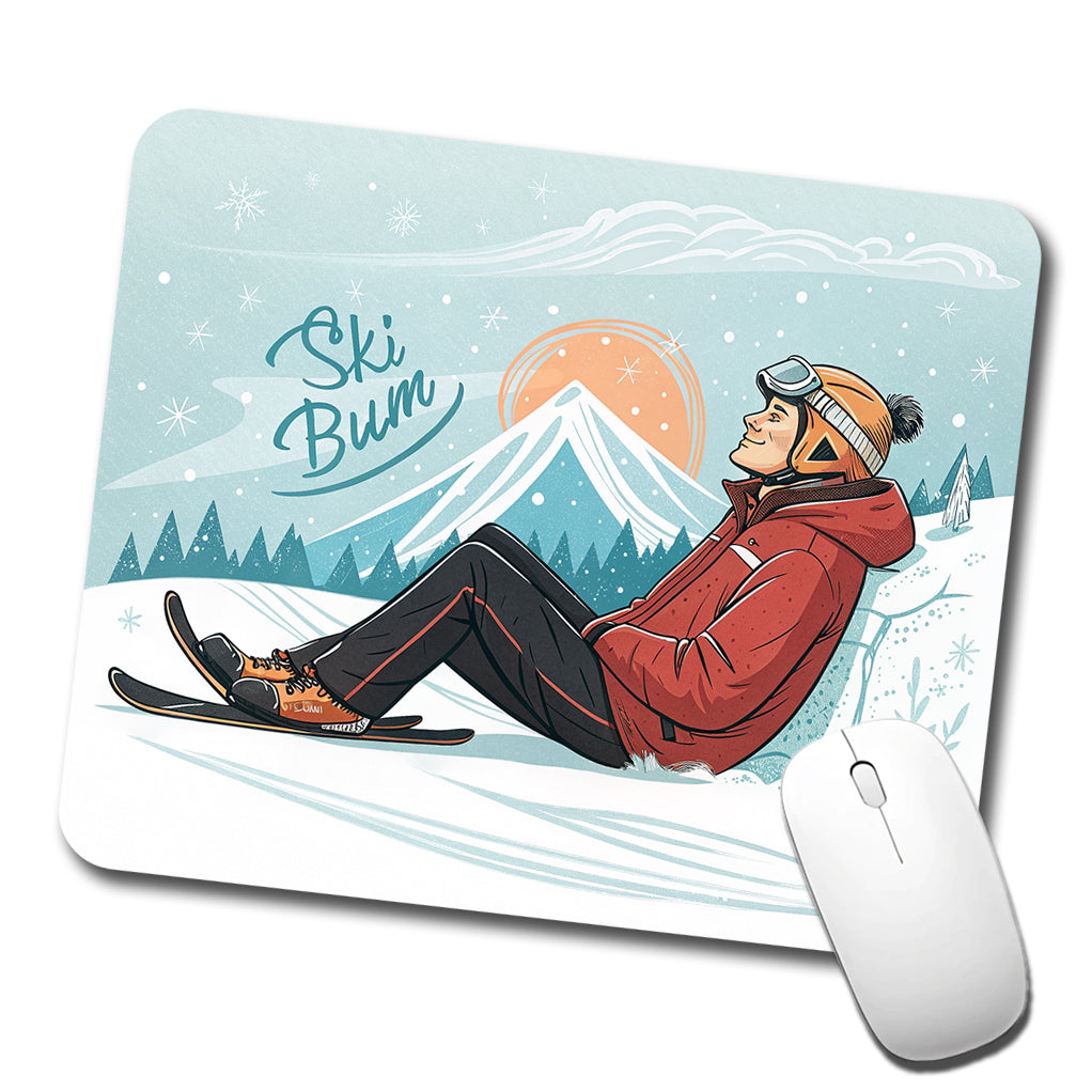 Ski Bum Lounging Low Profile Mouse Pad Mat