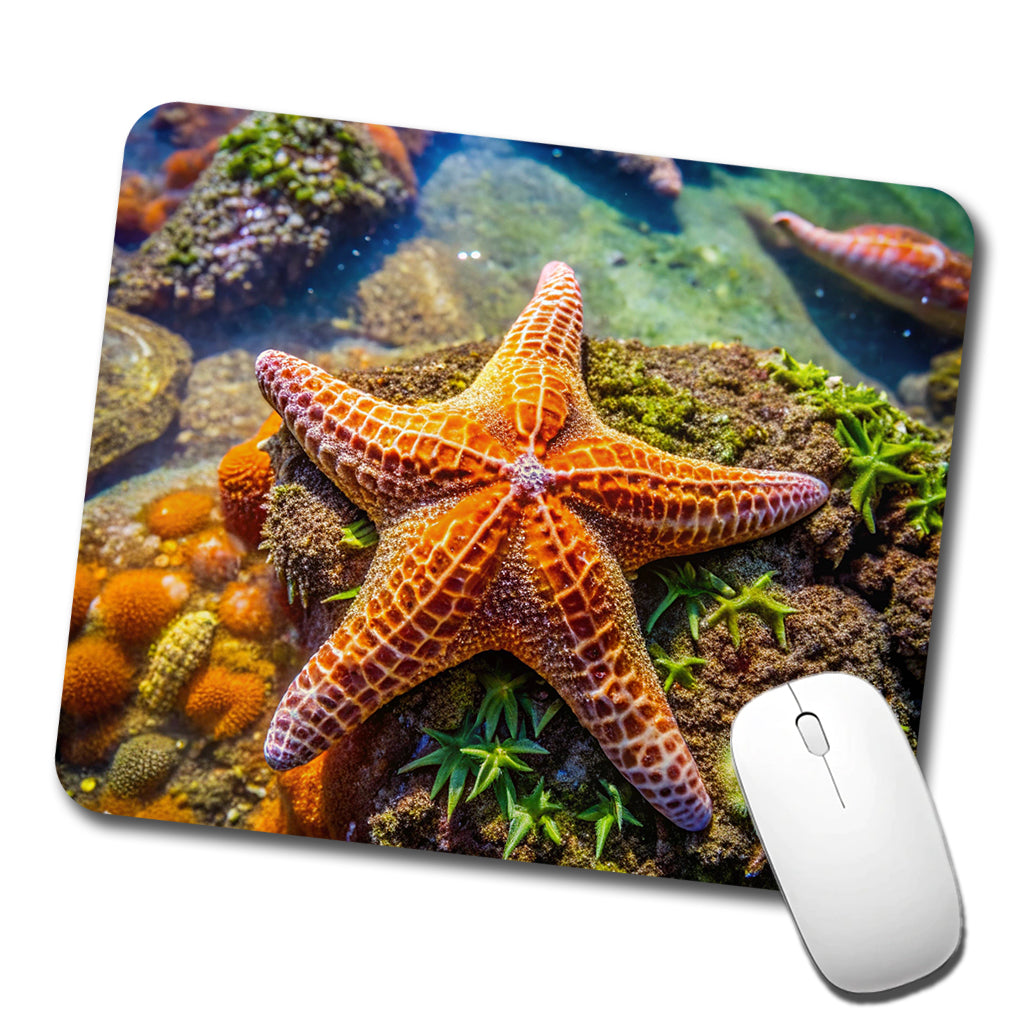 Starfish In Tide Pool Low Profile Mouse Pad Mat