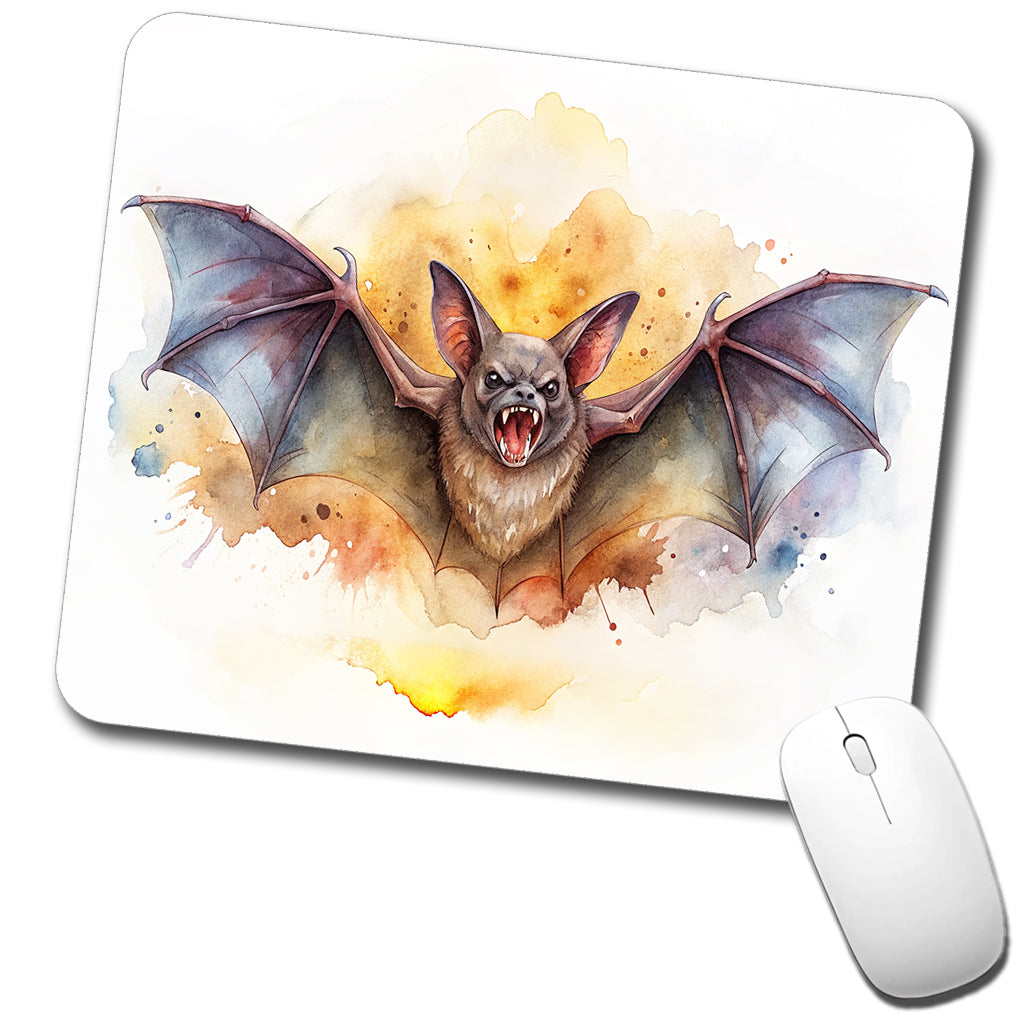 Angry Bat Watercolor Low Profile Mouse Pad Mat