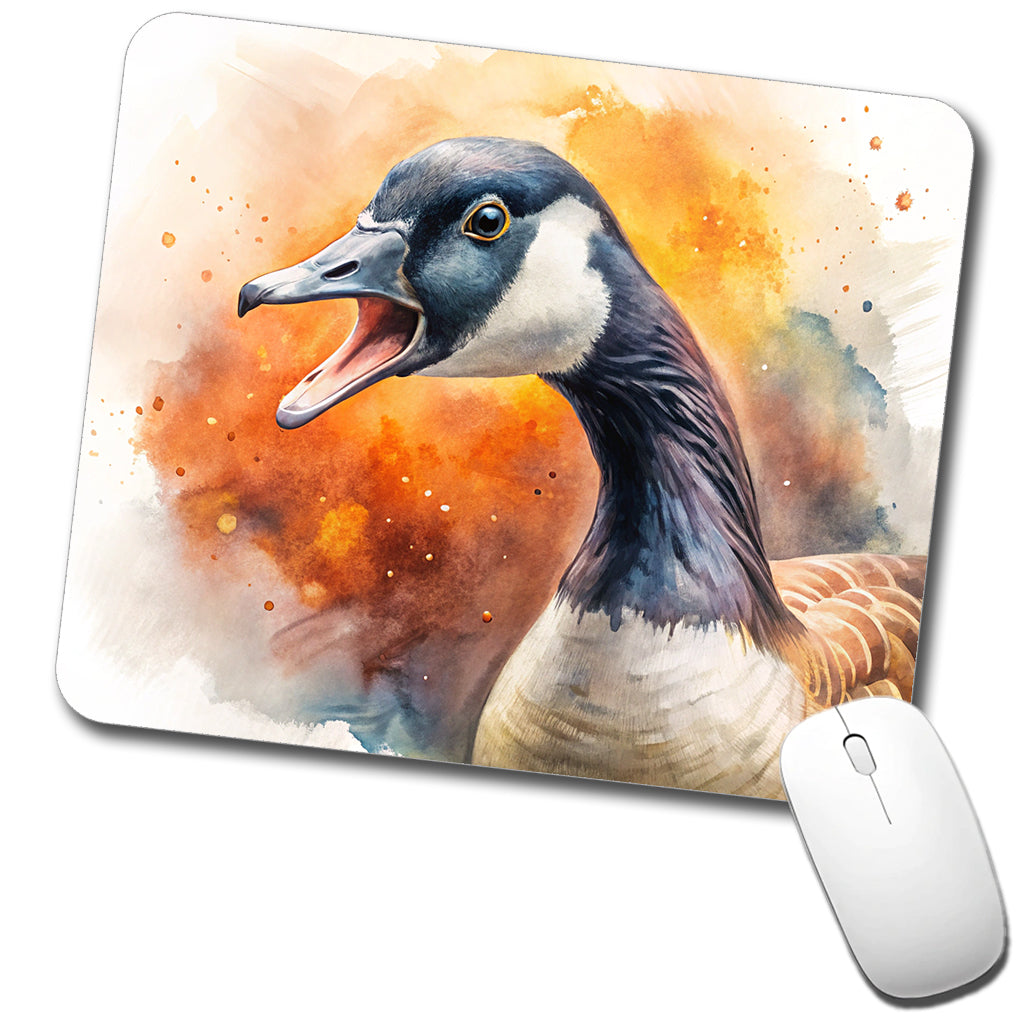 Angry Canadian Canada Goose Watercolor Low Profile Mouse Pad Mat