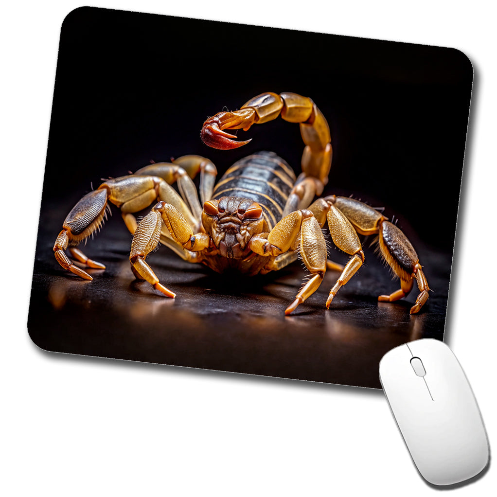 Angry Scorpion Black Background Low Profile Mouse Pad Mat