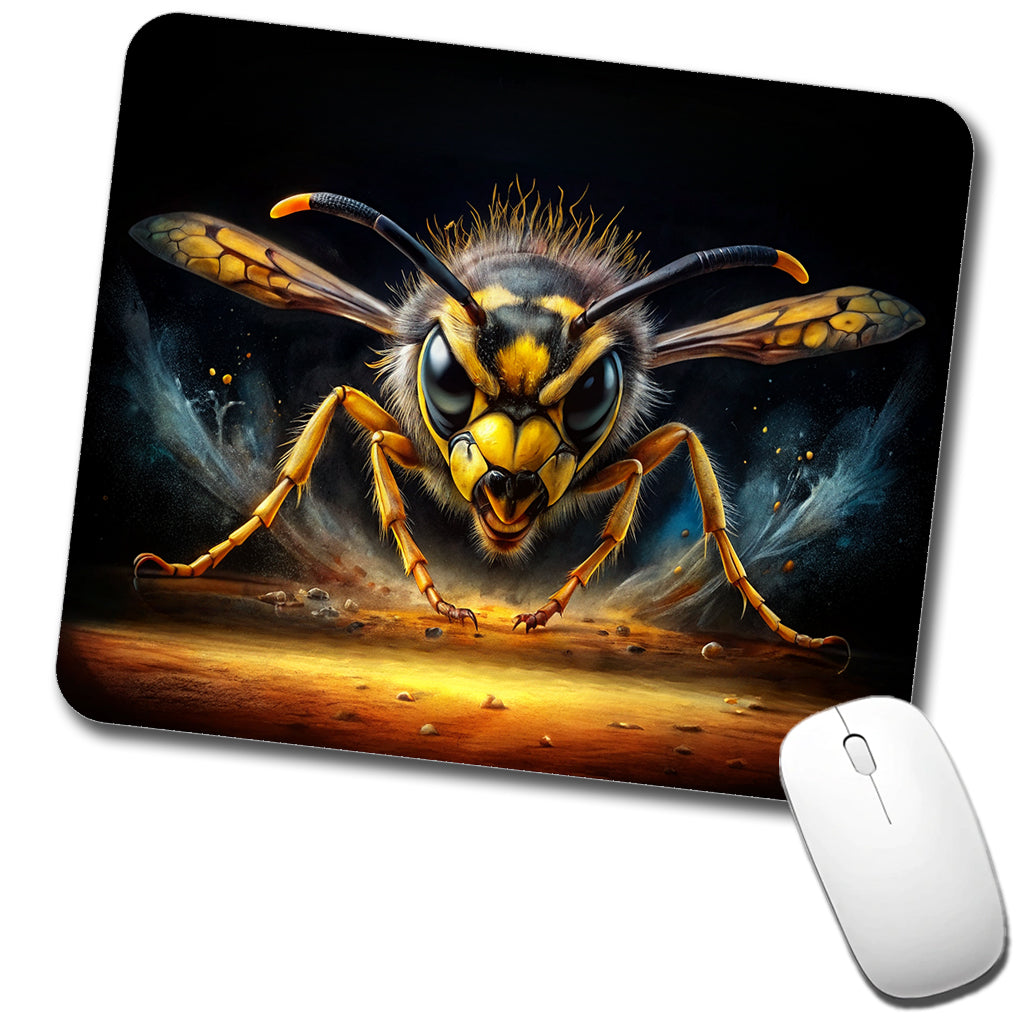 Angry Yellowjacket Watercolor Low Profile Mouse Pad Mat