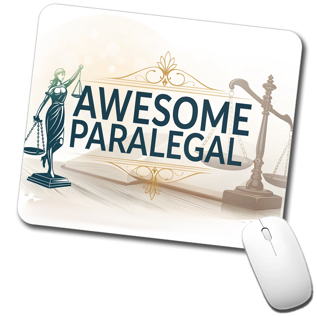 Awesome Paralegal Scales of Justice Inspirational Low Profile Mouse Pad Mat