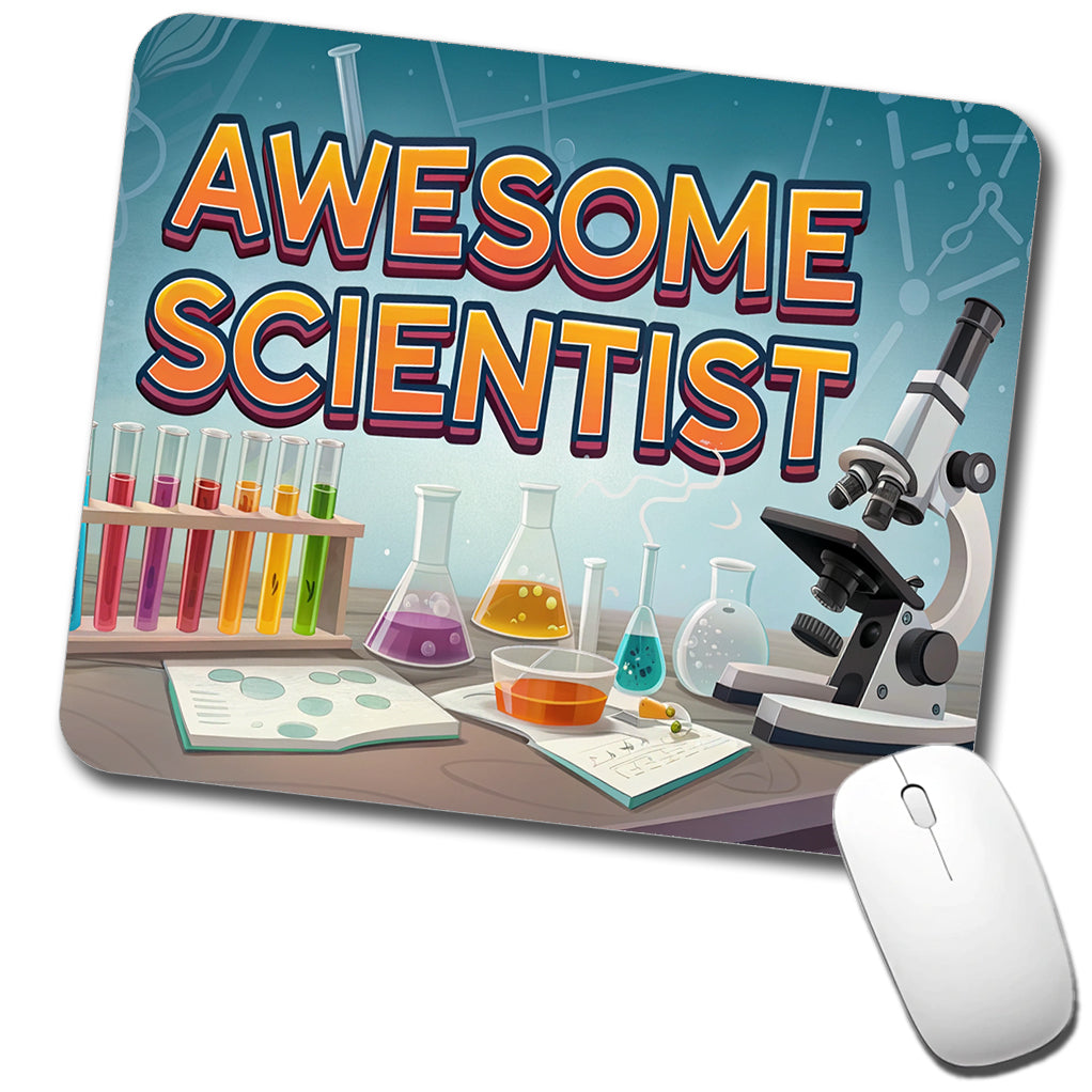 Awesome Scientist Inspirational Lab Microscope Low Profile Mouse Pad Mat