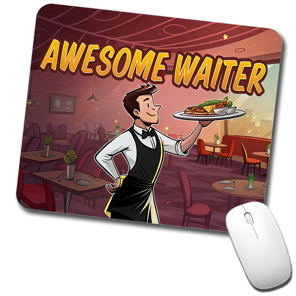 Awesome Waiter Inspirational Food Server Low Profile Mouse Pad Mat