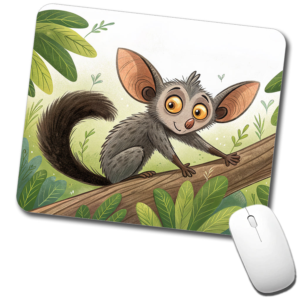 Aye Aye Children's Illustration Style Low Profile Mouse Pad Mat