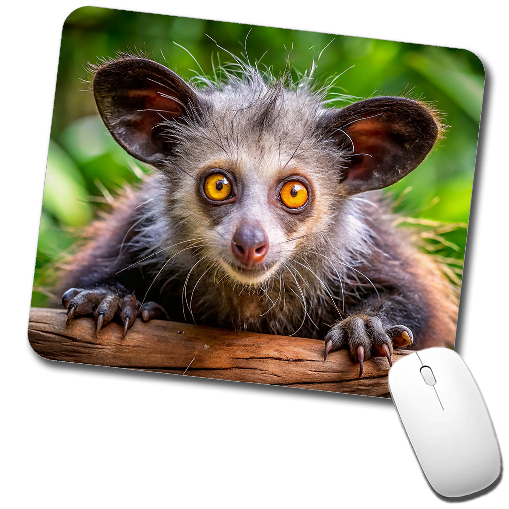 Aye Aye Long Fingered Lemur Low Profile Mouse Pad Mat