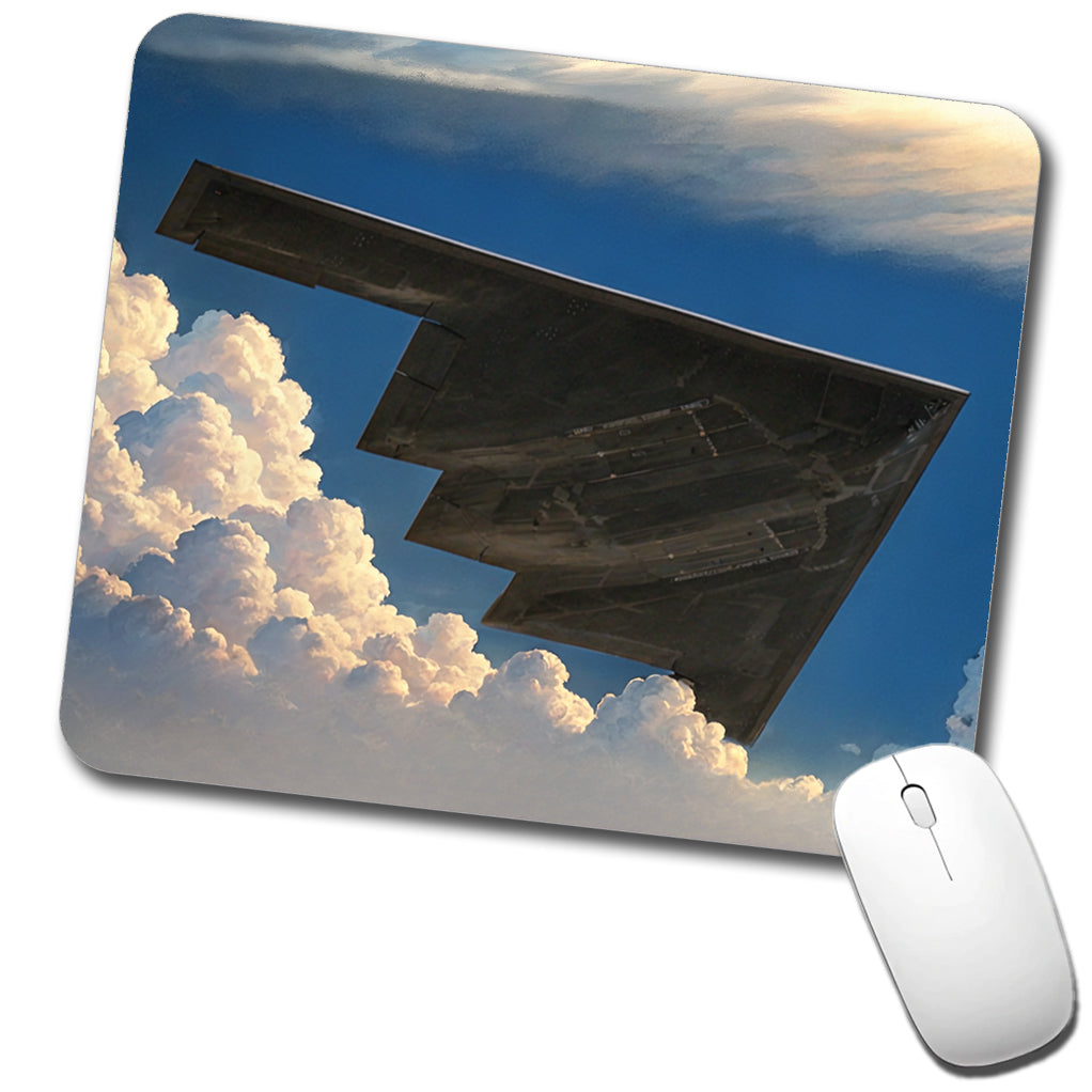 B-2 Spirit Stealth Bomber Airplane In Flight Illustration Low Profile Mouse Pad Mat