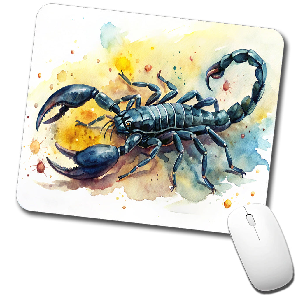Black Scorpion Watercolor Low Profile Mouse Pad Mat