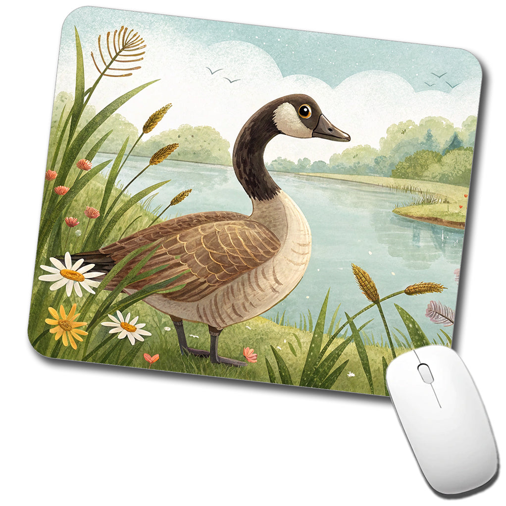 Canadian Canada Goose Children's Illustration Style Low Profile Mouse Pad Mat