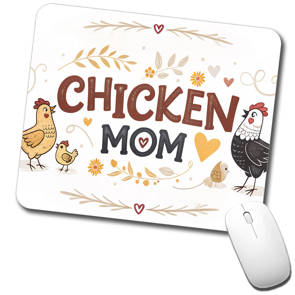 Chicken Mom Cute Funny Low Profile Mouse Pad Mat