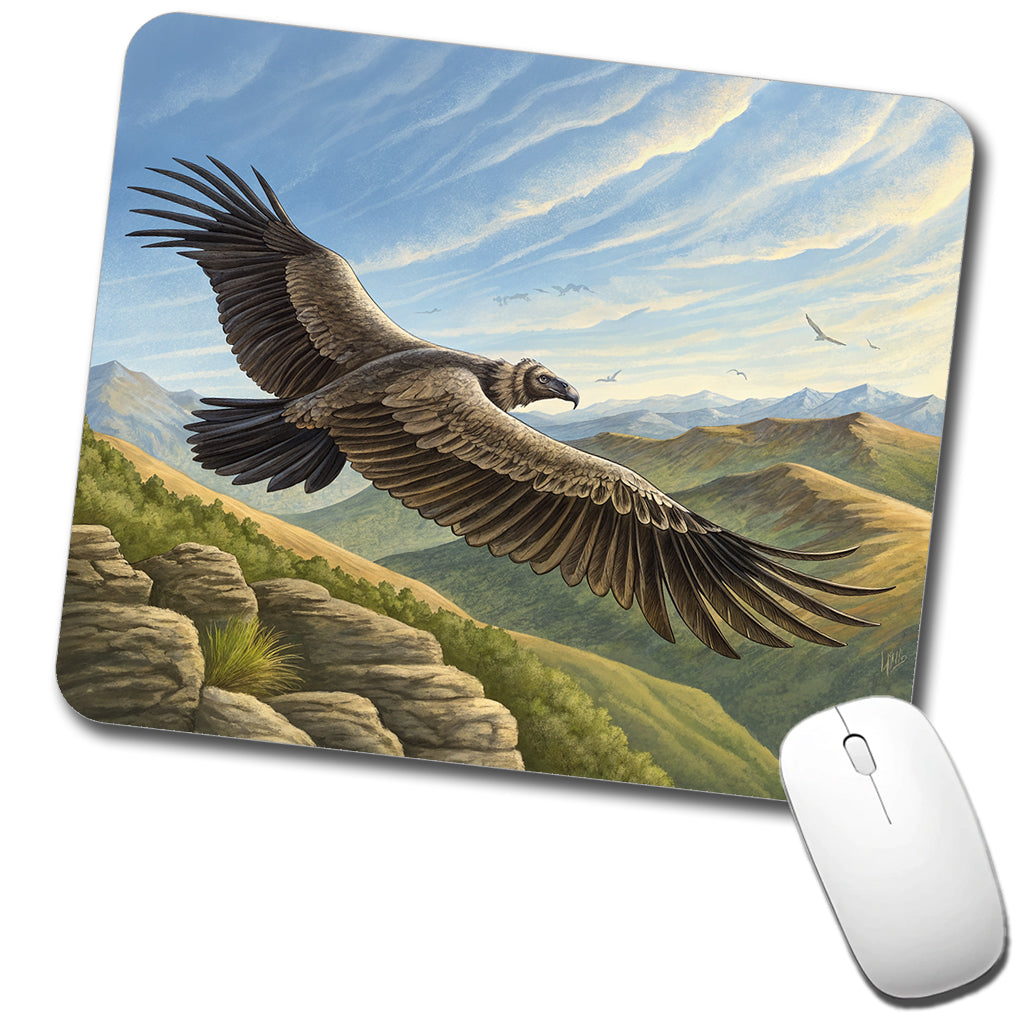 Condor in Flight Illustration Low Profile Mouse Pad Mat