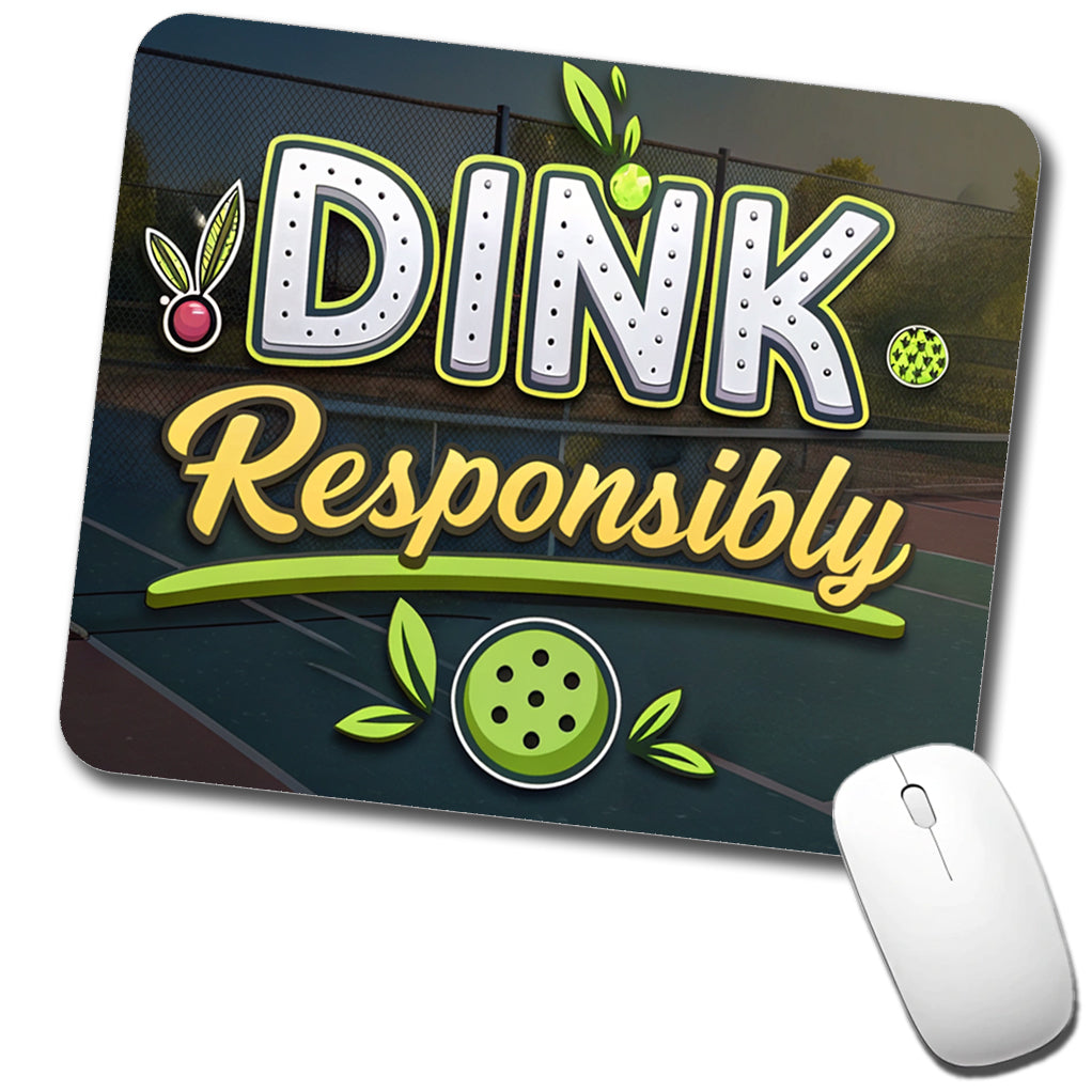 Dink Responsibly Pickleball Funny Saying Low Profile Mouse Pad Mat