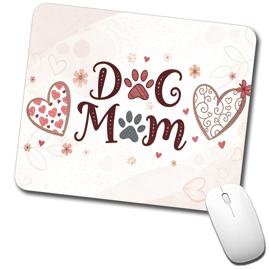 Dog Mom Cute Hearts Low Profile Mouse Pad Mat