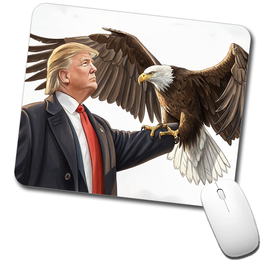 Donald Trump Holding A Bald Eagle Funny Low Profile Mouse Pad Mat