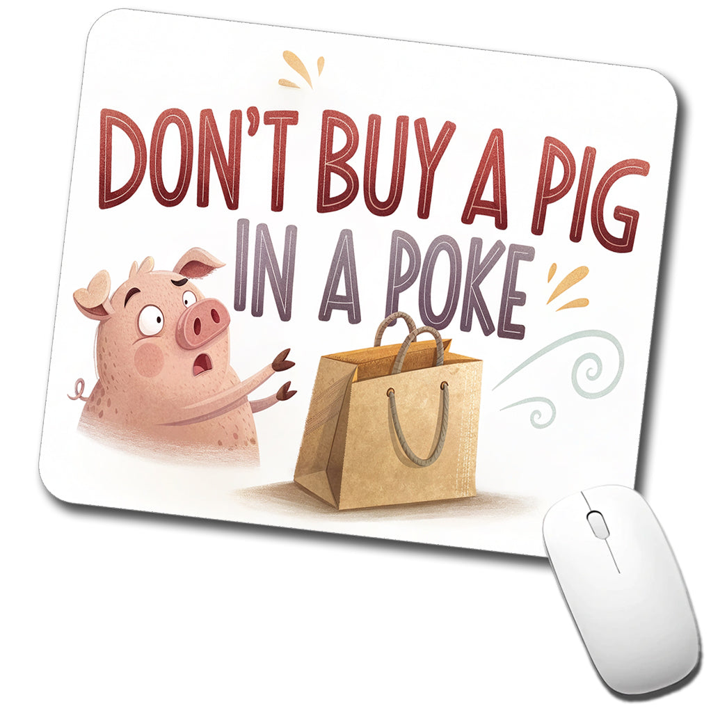 Don't Buy A Pig In A Poke Funny Saying Low Profile Mouse Pad Mat