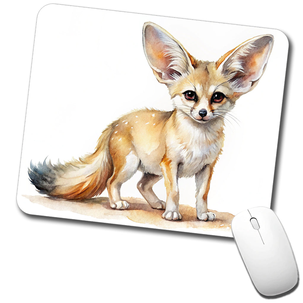 Fennec Fox Watercolor Low Profile Mouse Pad Mat