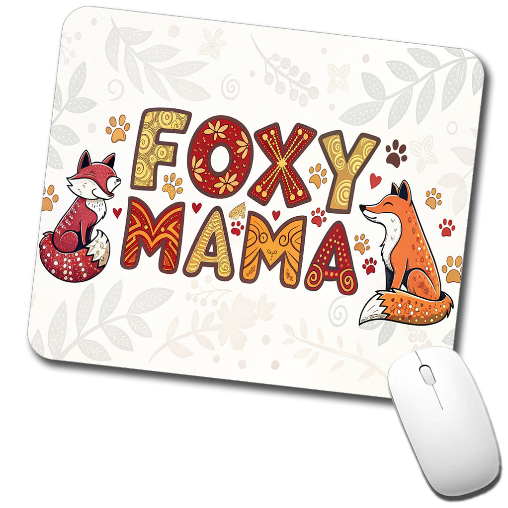 Foxy Mama Cute Fox Foxes Theme Low Profile Mouse Pad Mat