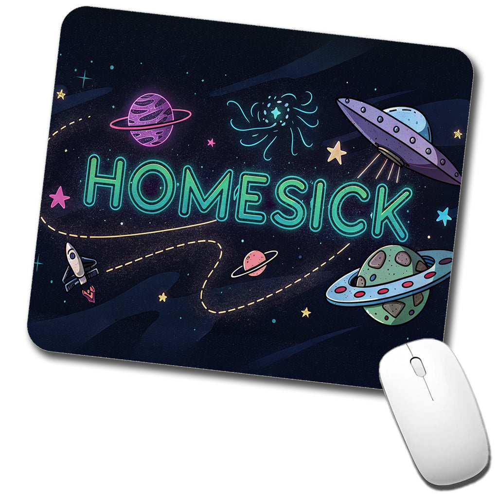 Homesick UFO Sci-Fi Funny Saying Low Profile Mouse Pad Mat