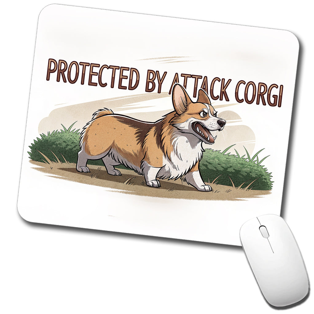Protected By Attack Corgi Funny Low Profile Mouse Pad Mat