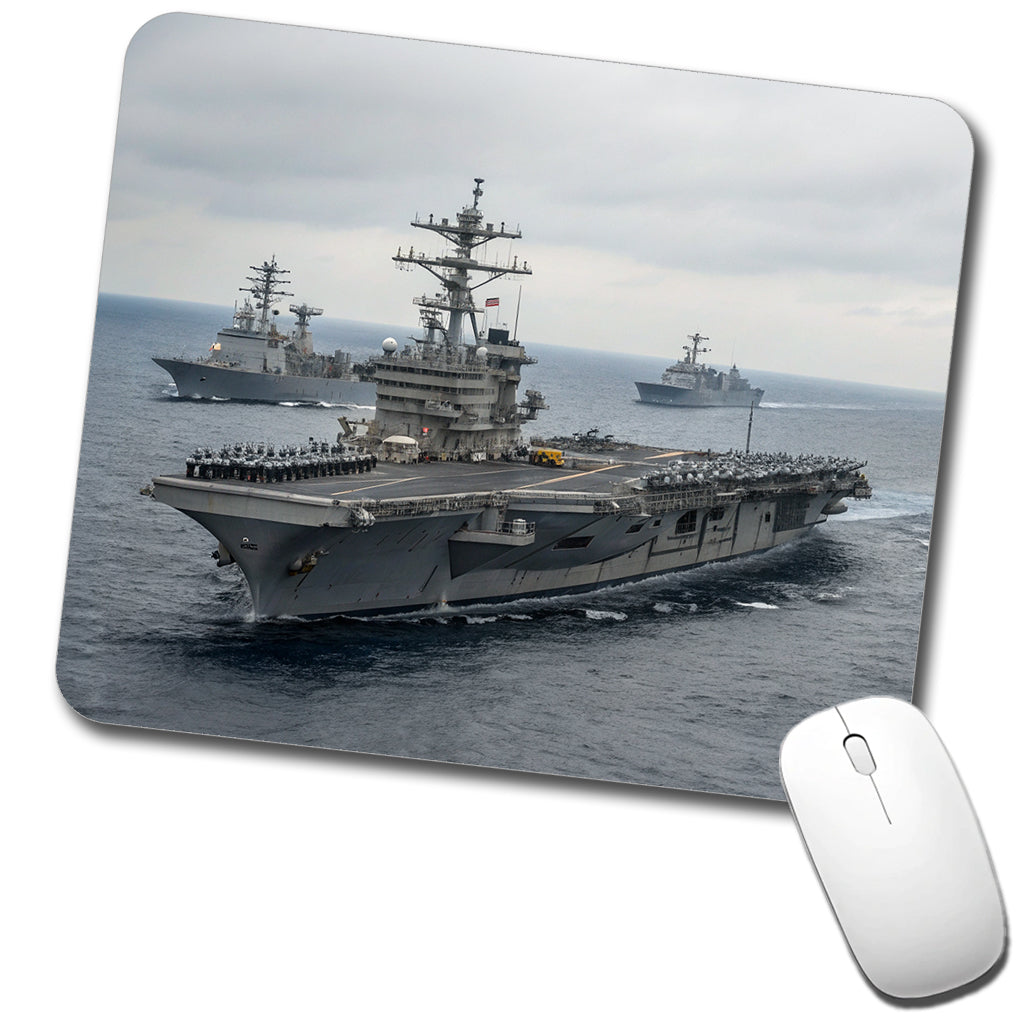 US Navy Carrier Strike Group Escorts At Sea Low Profile Mouse Pad Mat