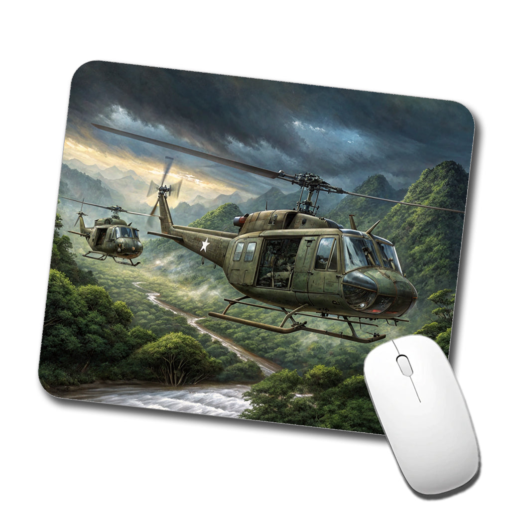Bell UH-1 Iroquois Huey Helicopters Over Vietnam Low Profile Mouse Pad Mat