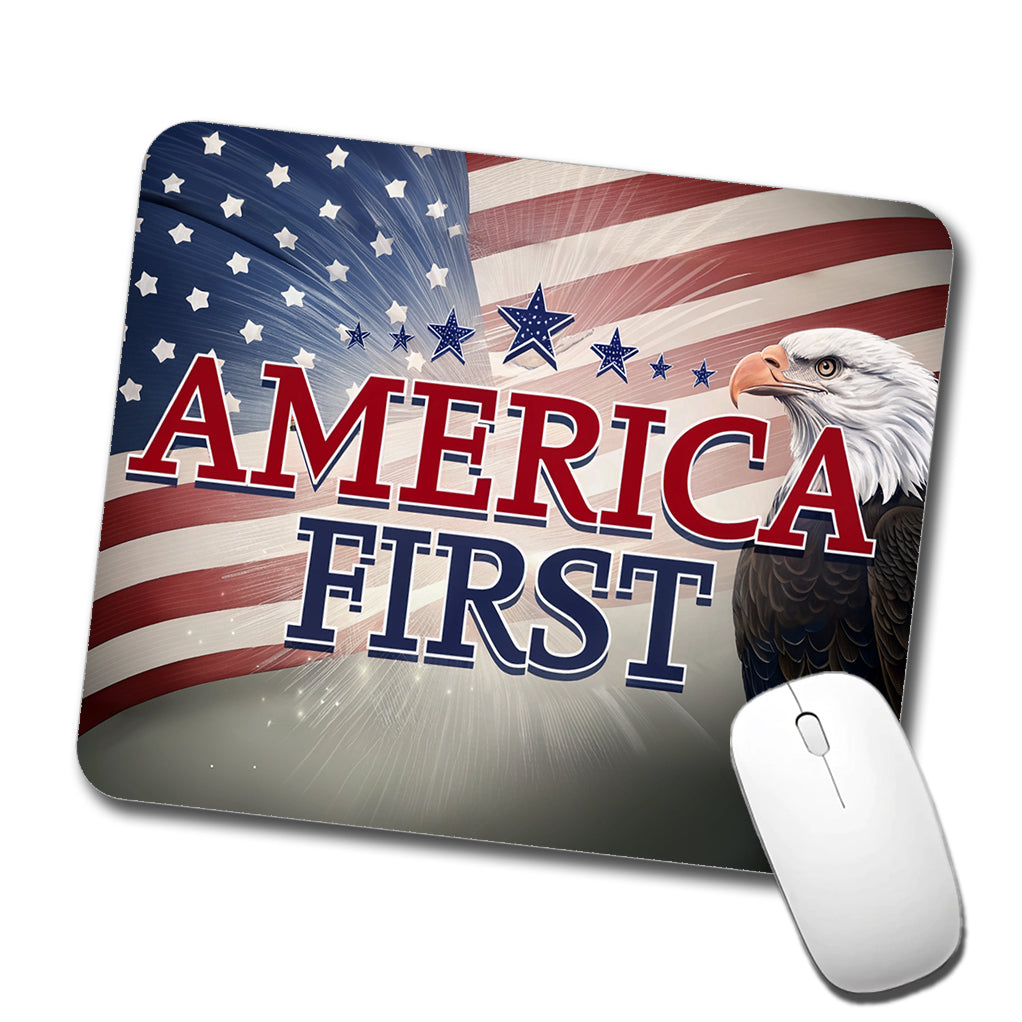 Patriotic America USA American Flag Bald Eagle Low Profile Mouse Pad Mat