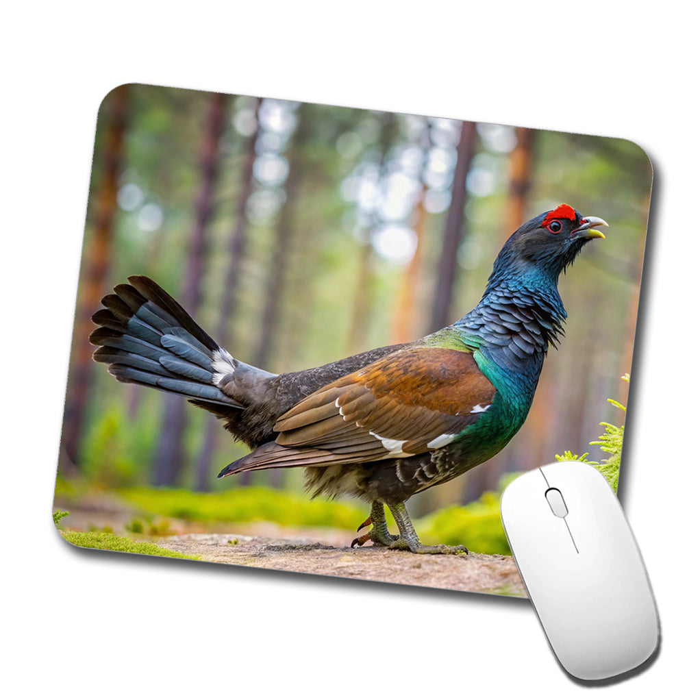 Western Capercaillie Wood Grouse Bird Low Profile Mouse Pad Mat
