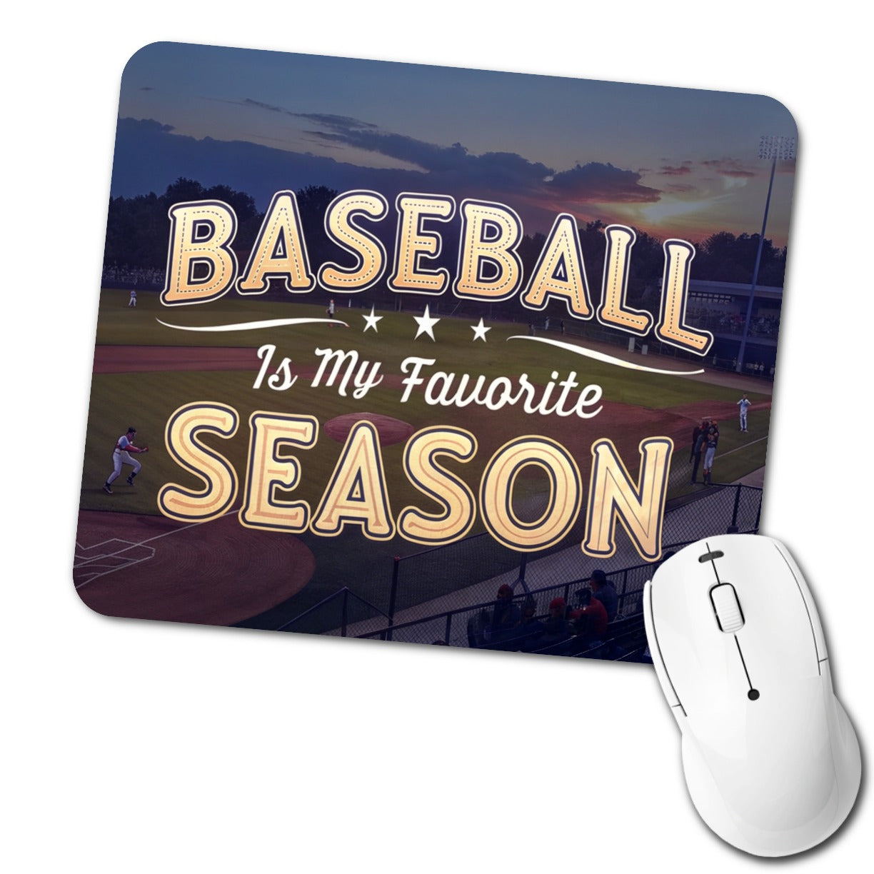 Baseball Is My Favorite Season Funny Low Profile Mouse Pad Mat