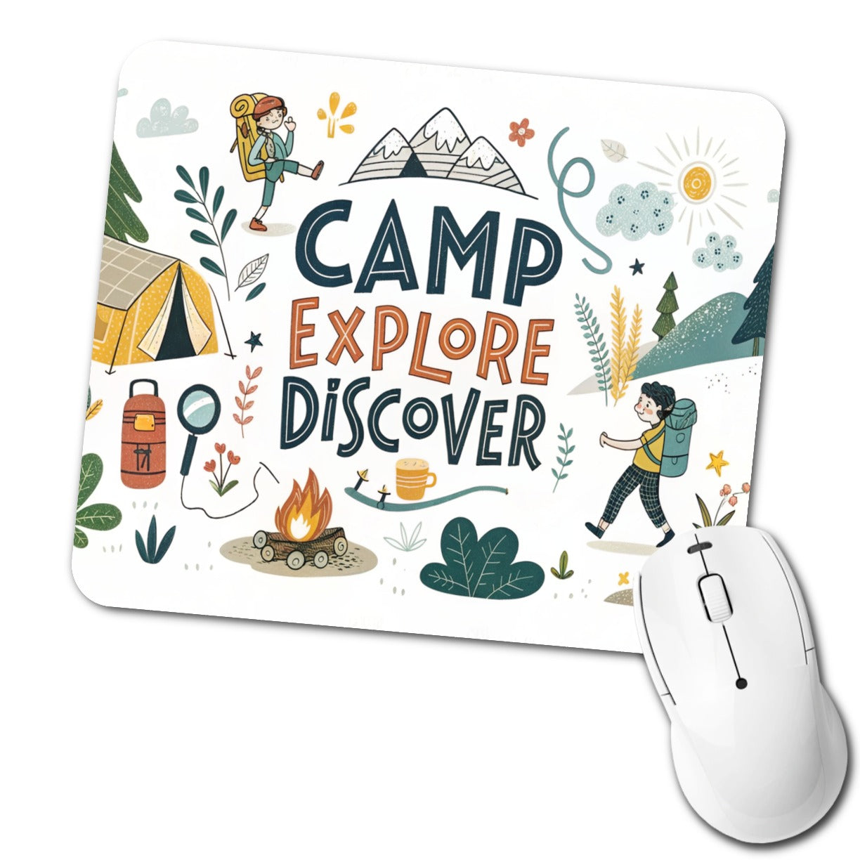 Camp Explore Discover Camping Hiking Low Profile Mouse Pad Mat