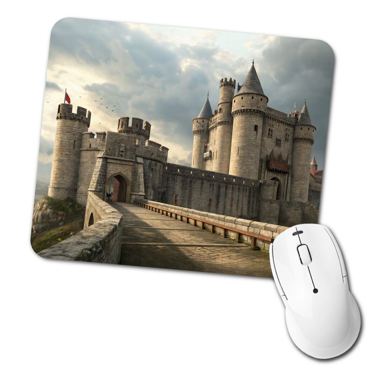 Castle Medieval Fantasy Low Profile Mouse Pad Mat