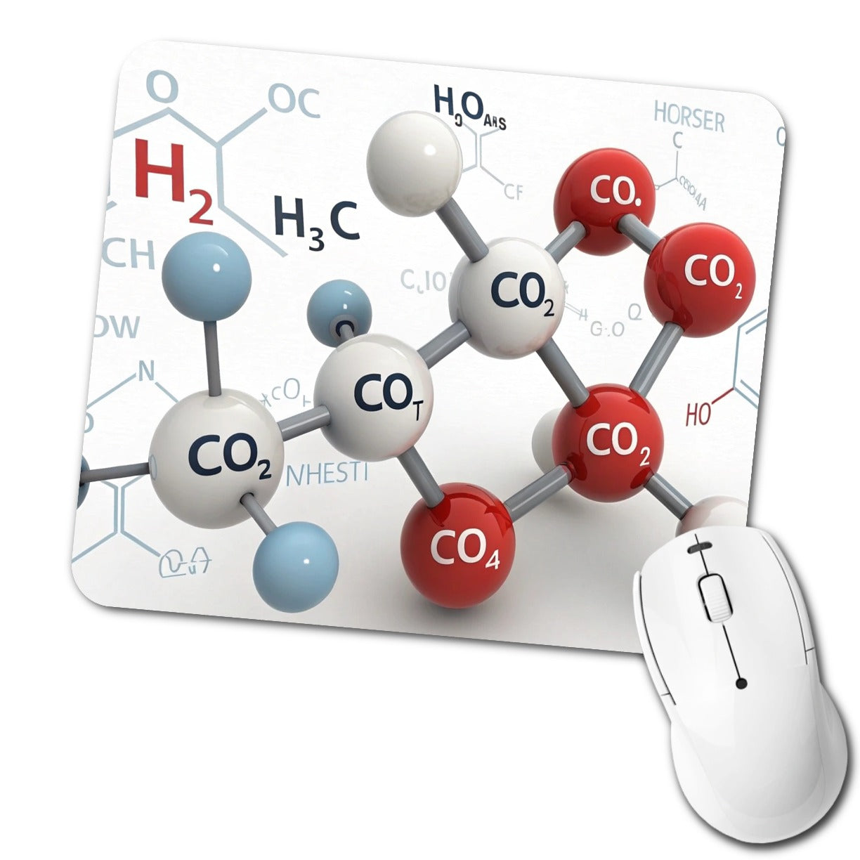 Chemistry Lab Molecules Fun Illustration Low Profile Mouse Pad Mat