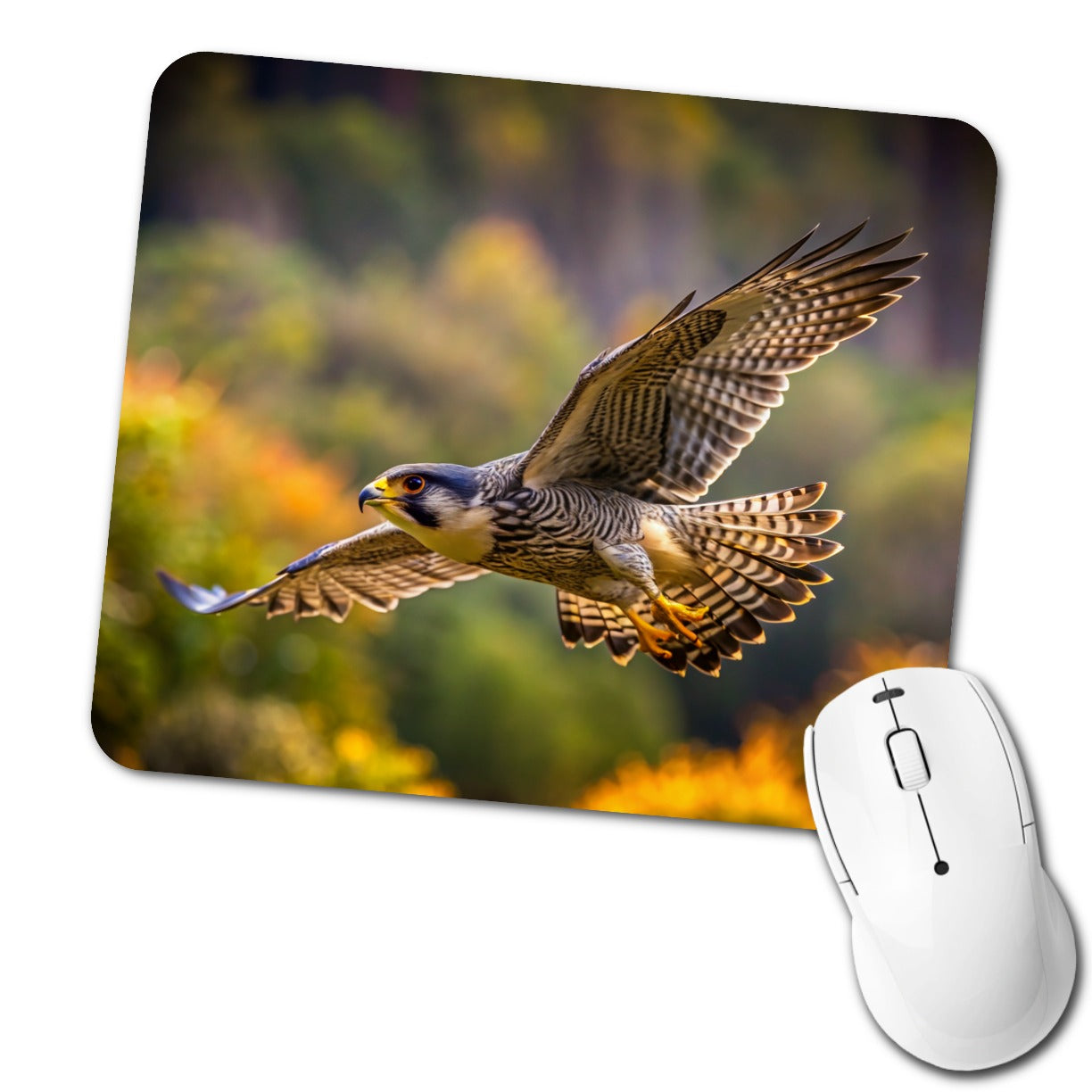 Falcon Raptor in Flight Low Profile Mouse Pad Mat