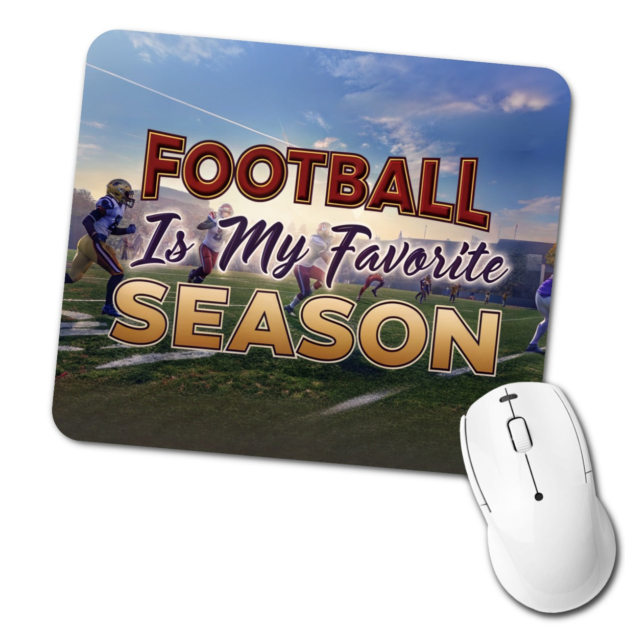 Football Is My Favorite Season Funny Low Profile Mouse Pad Mat