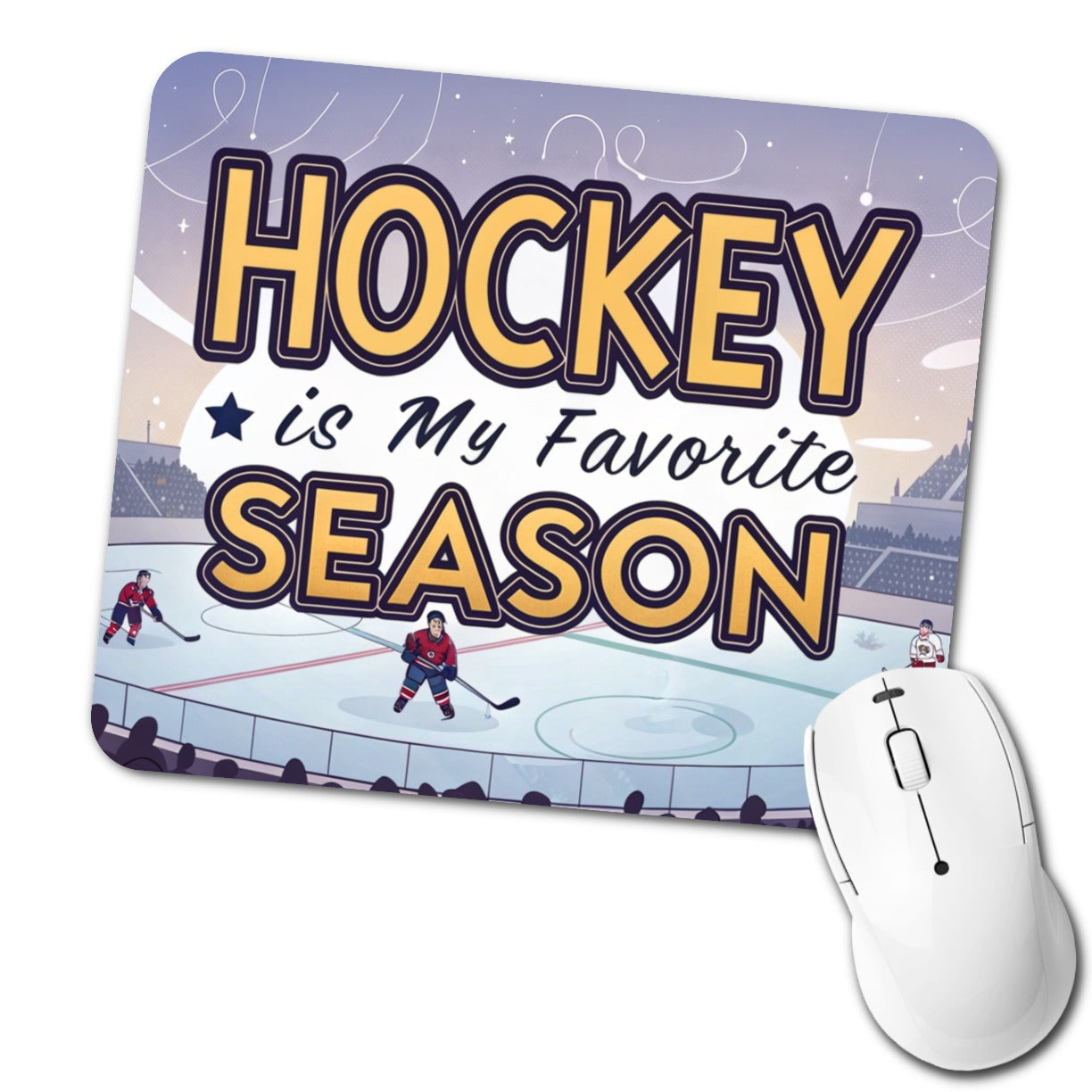 Hockey is My Favorite Season Funny Low Profile Mouse Pad Mat
