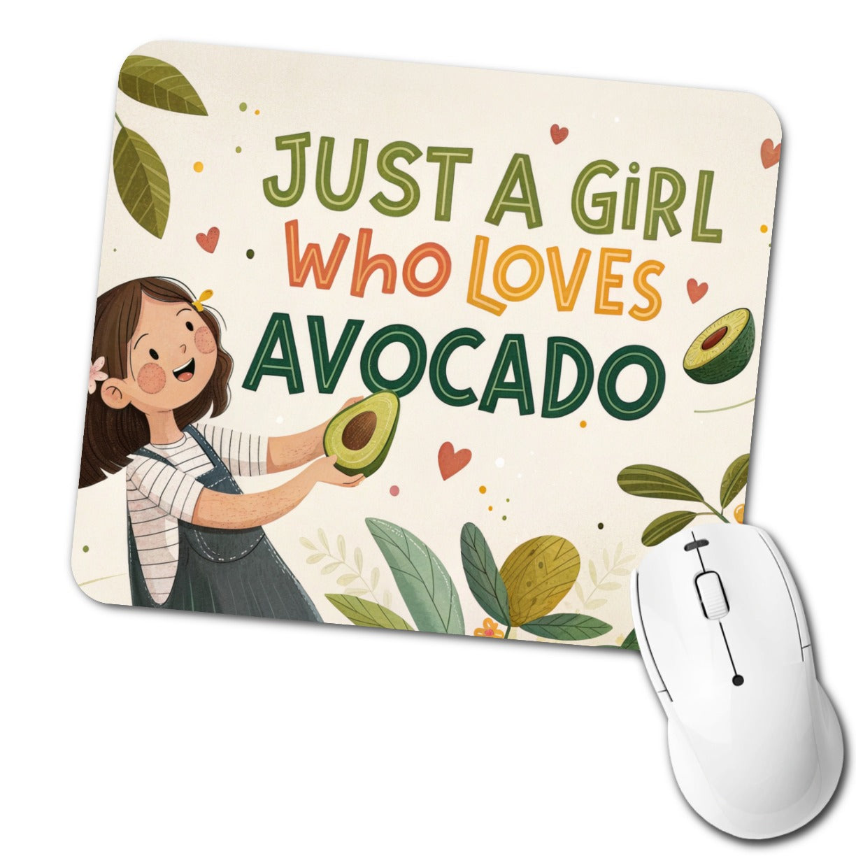 Just A Girl Who Loves Avocado Cute Low Profile Mouse Pad Mat