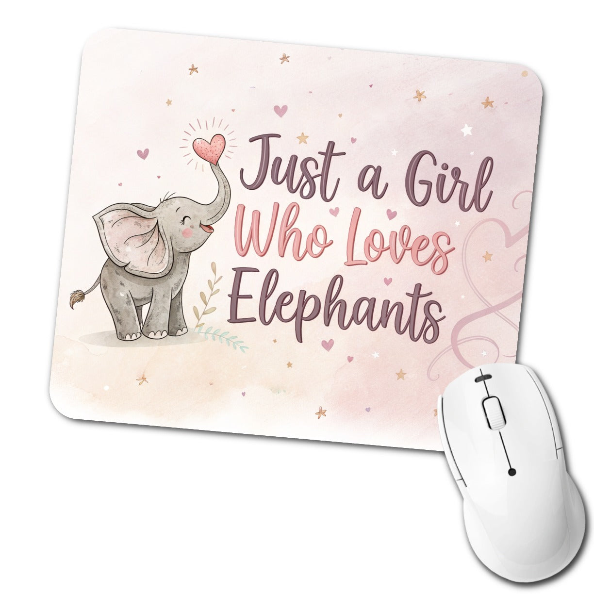Just A Girl Who Loves Elephants Sweet Low Profile Mouse Pad Mat