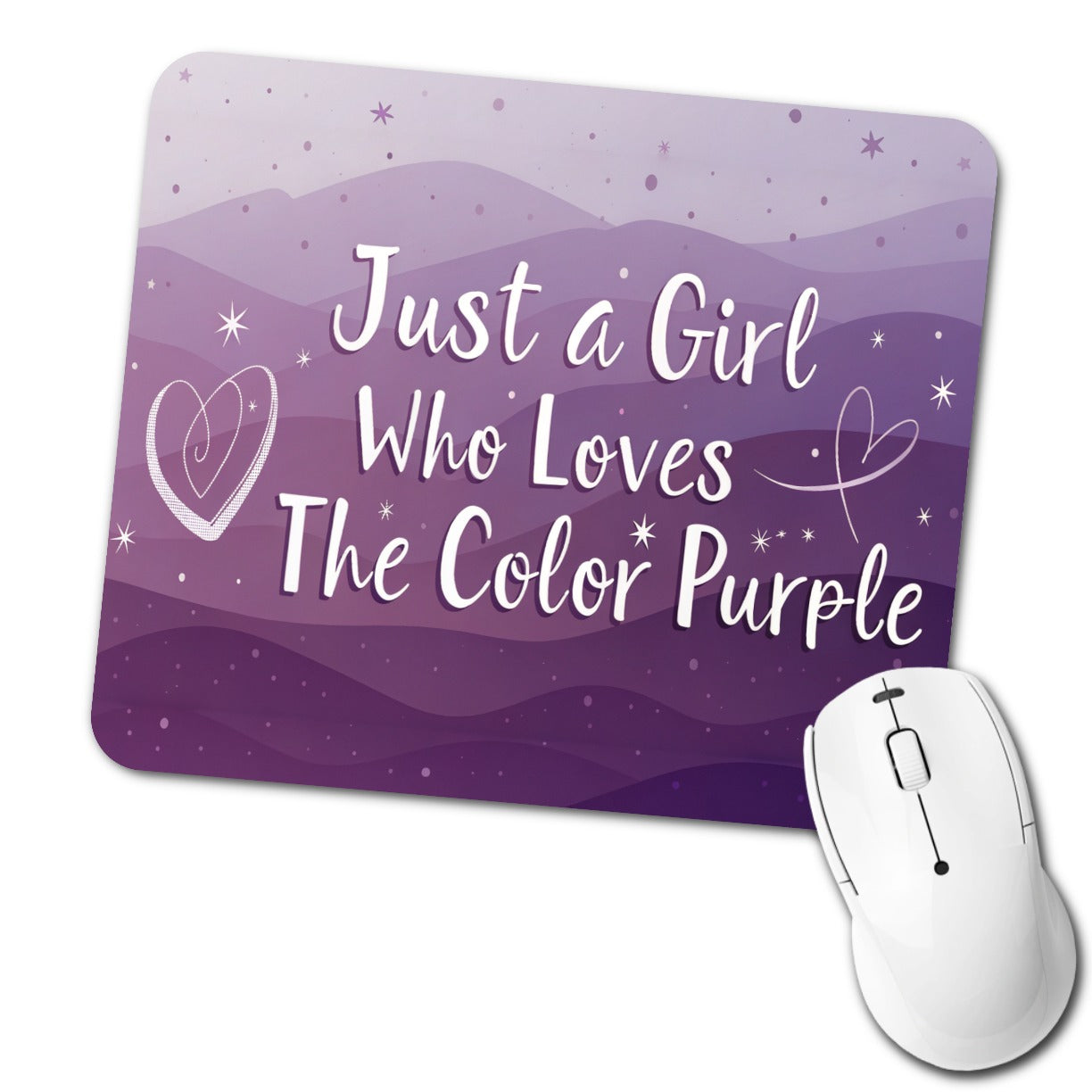 Just A Girl Who Loves The Color Purple Cute Low Profile Mouse Pad Mat
