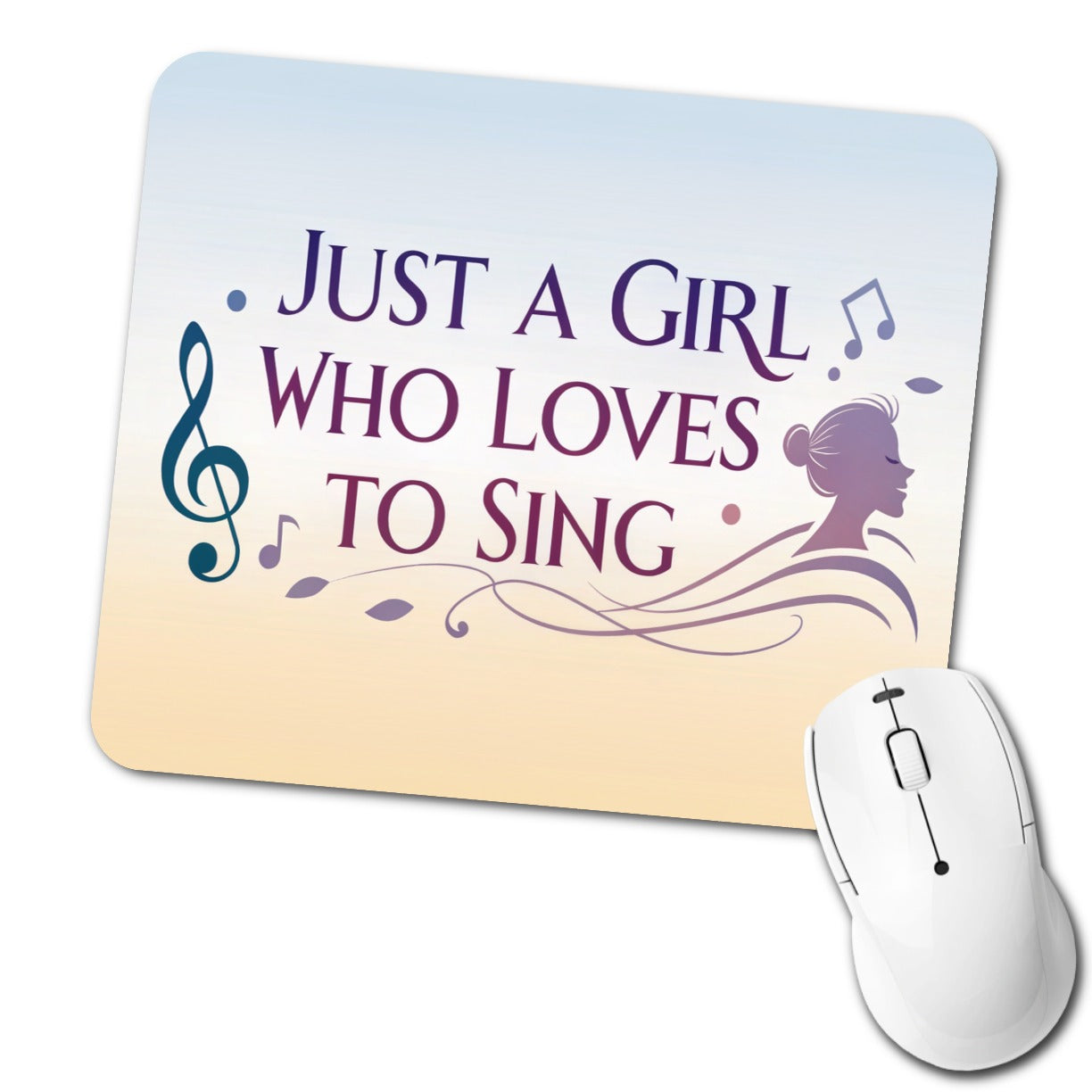 Just A Girl Who Loves To Sing Cute Low Profile Mouse Pad Mat
