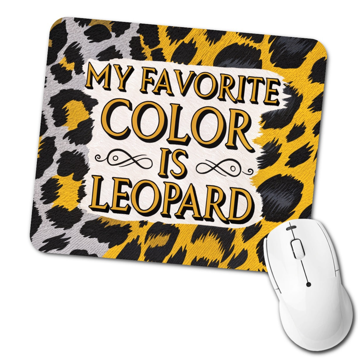 My Favorite Color Is Leopard Funny Low Profile Mouse Pad Mat