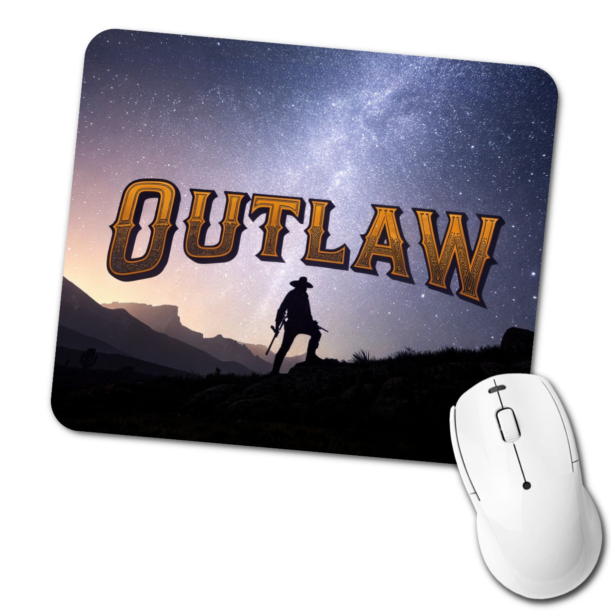 Outlaw Cowboy Desperado Low Profile Mouse Pad Mat