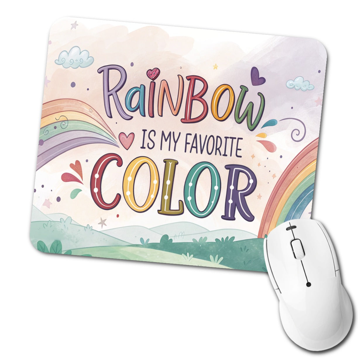 Rainbow Is My Favorite Color Low Profile Mouse Pad Mat