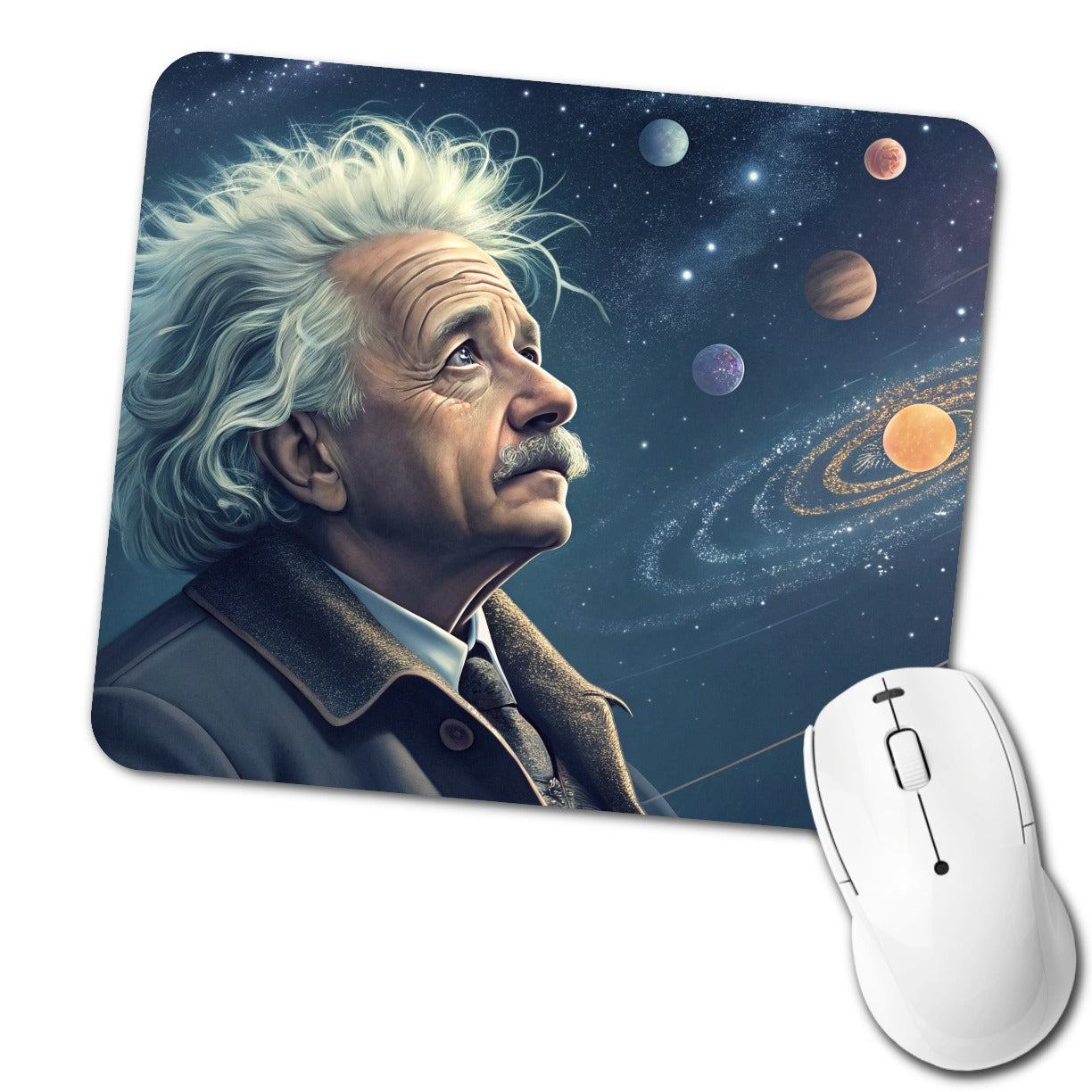 Albert Einstein Astronomy Low Profile Mouse Pad Mat