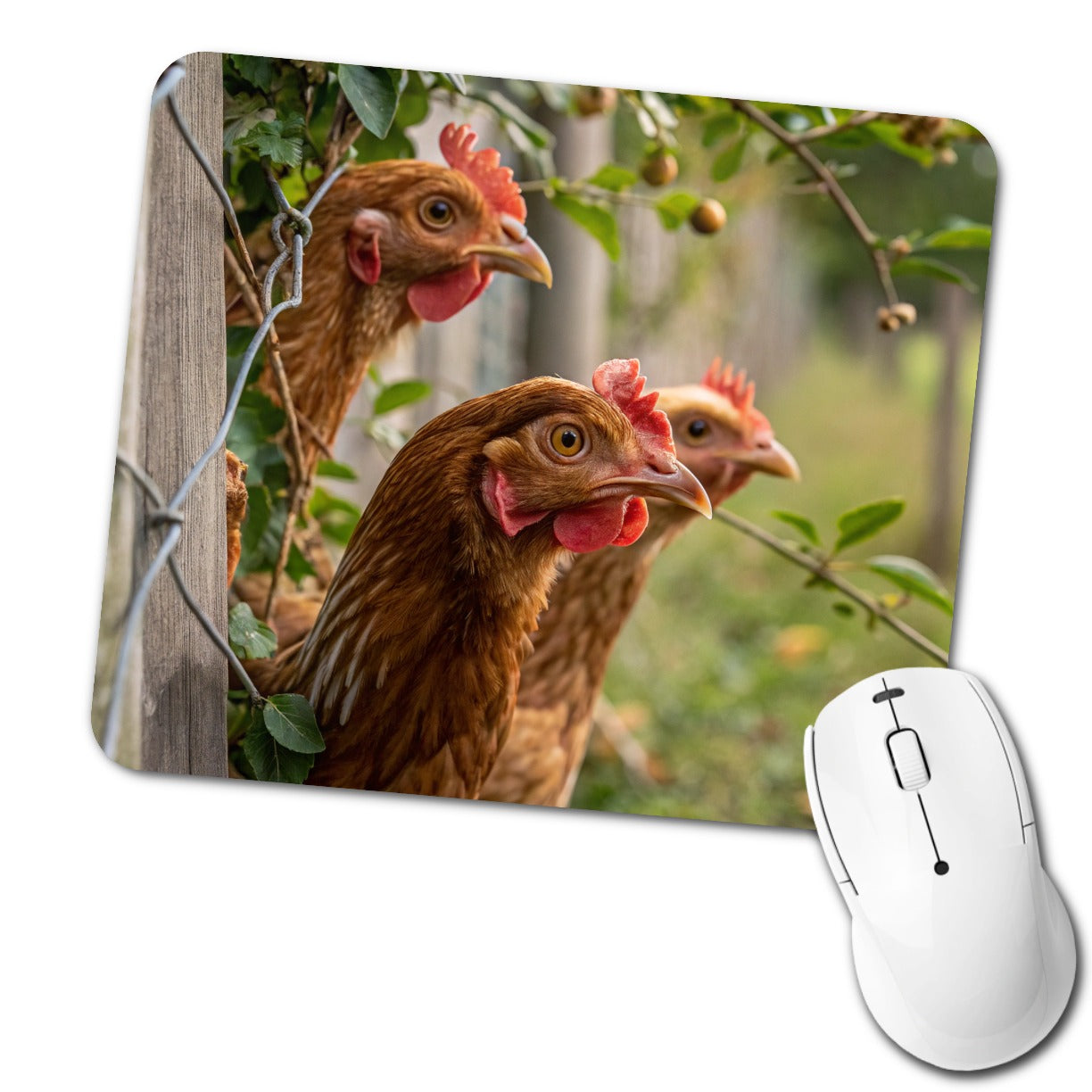 Backyard Chickens Farm Life Low Profile Mouse Pad Mat