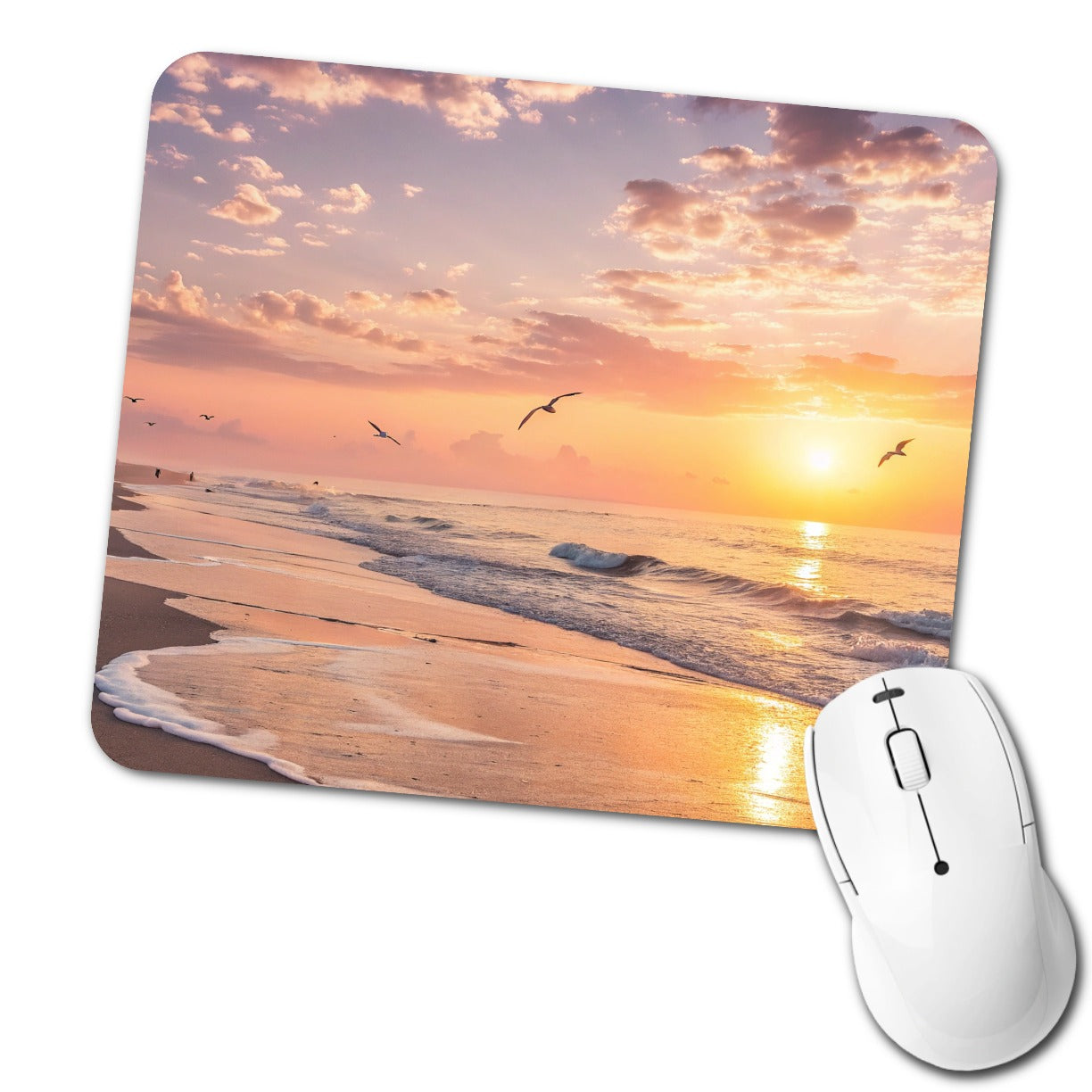 Beach Sunrise Ocean Low Profile Mouse Pad Mat